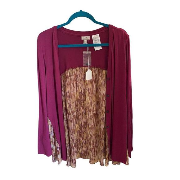 LOGO Open Front Pink Duster Sz. XL NWOT - Picture 1 of 5